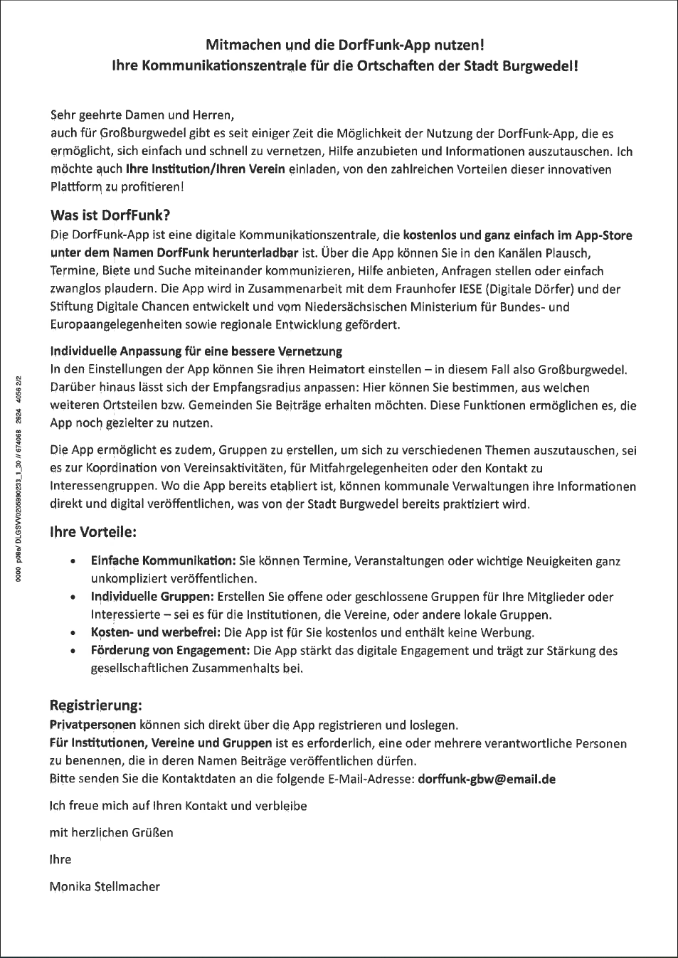 Merkblatt DorfFunk WIB Burgwedel